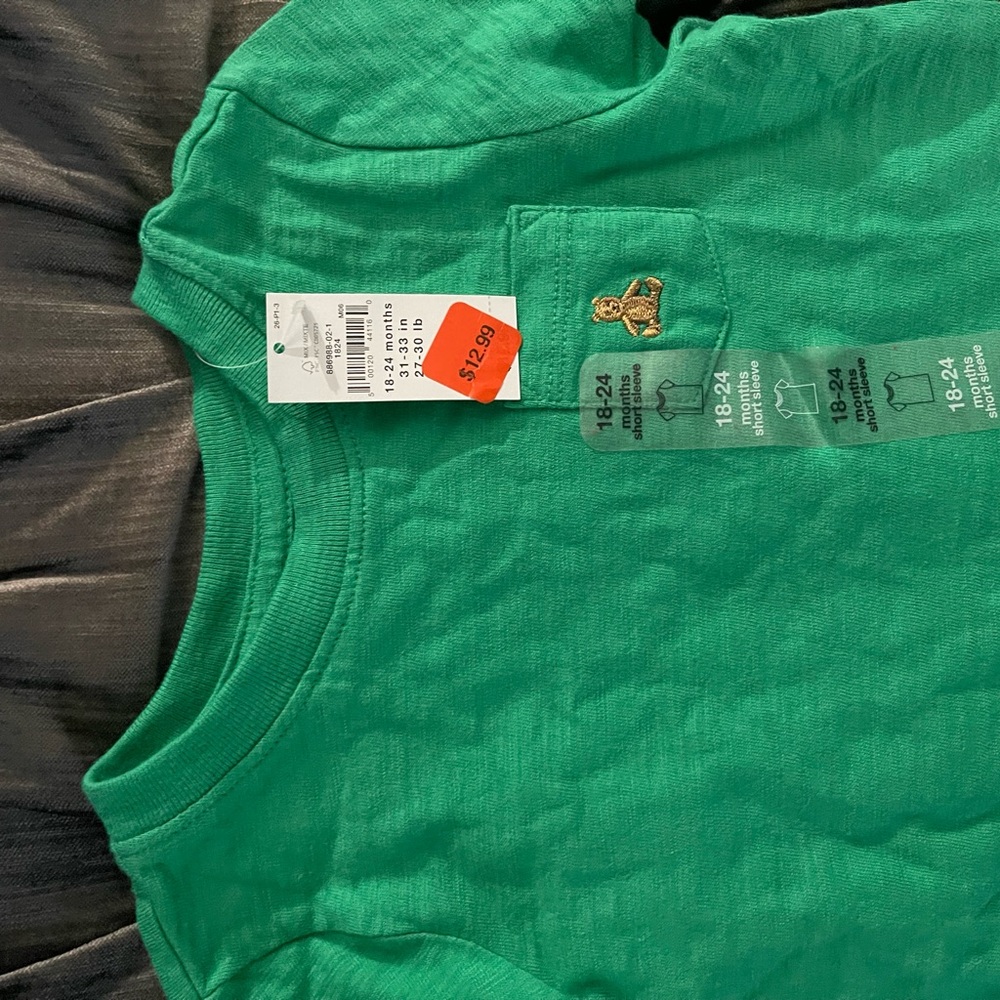 Green Kids Shirt with Pocket